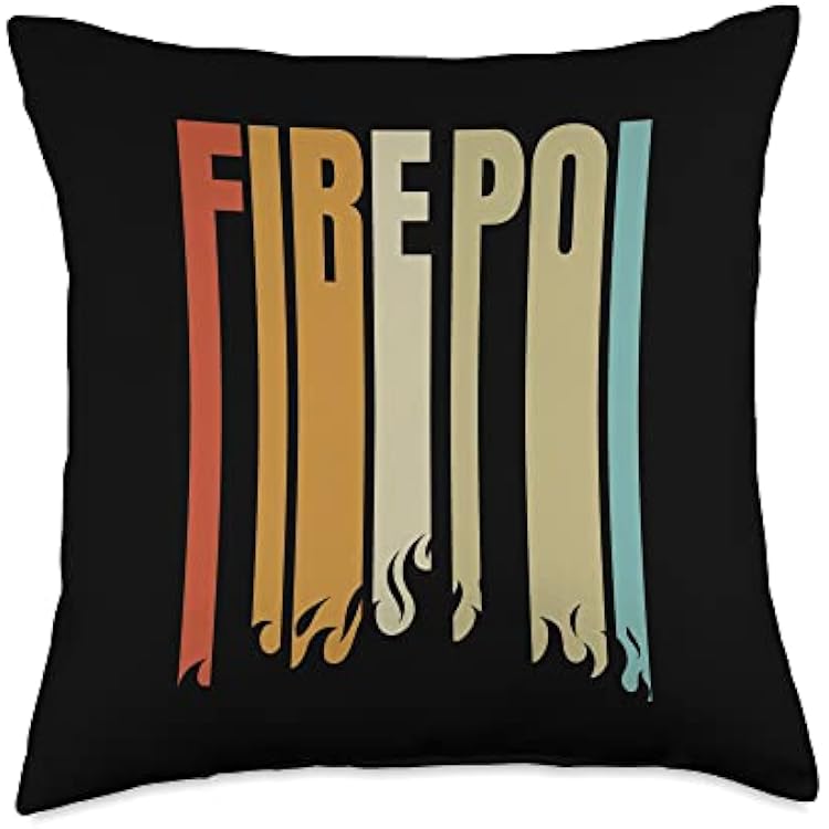 Retro Fire Poi - Fire Spinning Throw Pillow