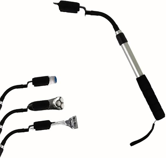 EASACE Electric Shaver Extension Handle with Adjustable Length, Bottle Extension Holder for Easy Reach,Extender Handle for Hair Brush, Multiple Functions Razor Shaver for Full Body