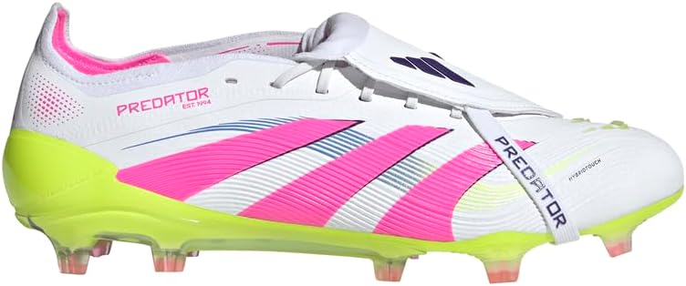 adidas Predator Elite FT Fold-over Tongue Firm Ground Soccer Cleats (White/Lucid Pink/Lucid Lemon)