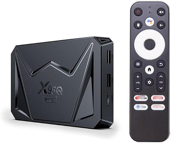 CHROX Android 14.0 TV Box, X96Q PRO+ Smart TV Box H728 Quad-Core 64-Bit ARM Cortex-A53 Support 8K/4K 2.4/5.0Ghz WIFI BT4.0 100/1000M HDMI 2.0 H.265 Set Top Box,4GB+32GB