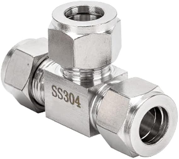 304 Stainless Steel Compression Tee 3/4" OD x 3/4" OD T-fitting 3-way 1pc