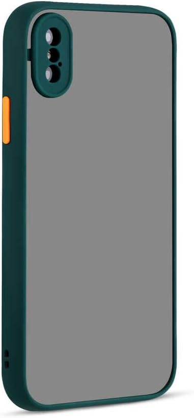 GGM GİYİM & AKSESUAR iPhone Xr ile Uyumlu Arka Kısmı Mat Şeffaf Yapıya Sahip Kenarları Silikon Tpu Malzemeden Üretilmiş Renkli Tuşlara Sahip Kamera Korumalı Transparan Kılıf (Haki)