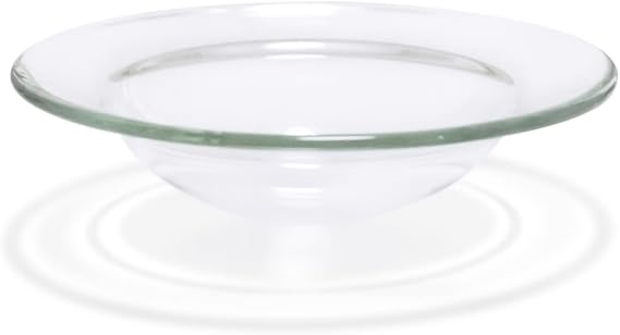 EQUSUPRO 4" Replacement Glass Round Dish Bowl for Oil Wax Melt Warmers Burners (Clear Glass)