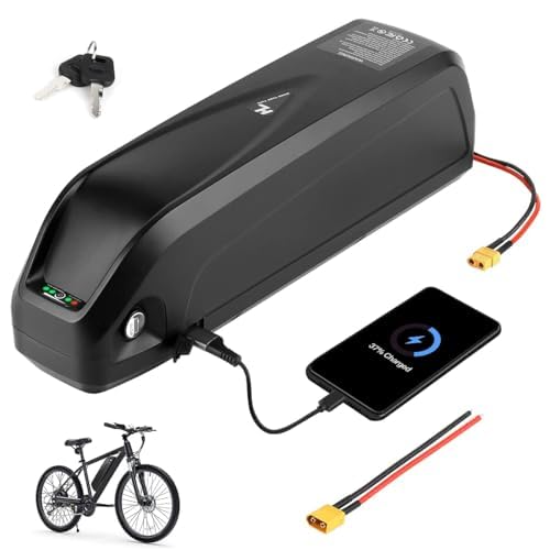 Ebike Battery 48V 12.5AH Scooter Lithium Battery Pack with 54.6V 2A Fast Charger 30A BMS for 200W-1000W Electric Bike and Other Motor, Safe Lock, Led Indicator Light, with Base and Charger48V 12.5AH