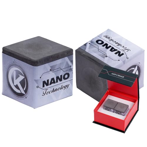 KONLLEN Magnetic Pool Chalk Holder and Nano Cue Chalk Set, Low-Dust Billiard Chalk Combo with Quick One-Hand Access for Better Grip and Control