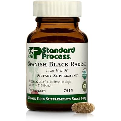 Standard Process Spanish Black Radish - Liver Health Dietary Supplement - Gallbladder Health & Digestion Cleanse Support - Gluten-Free, Non-Dairy & Non-Soy - 30 Tablets 30 Servings