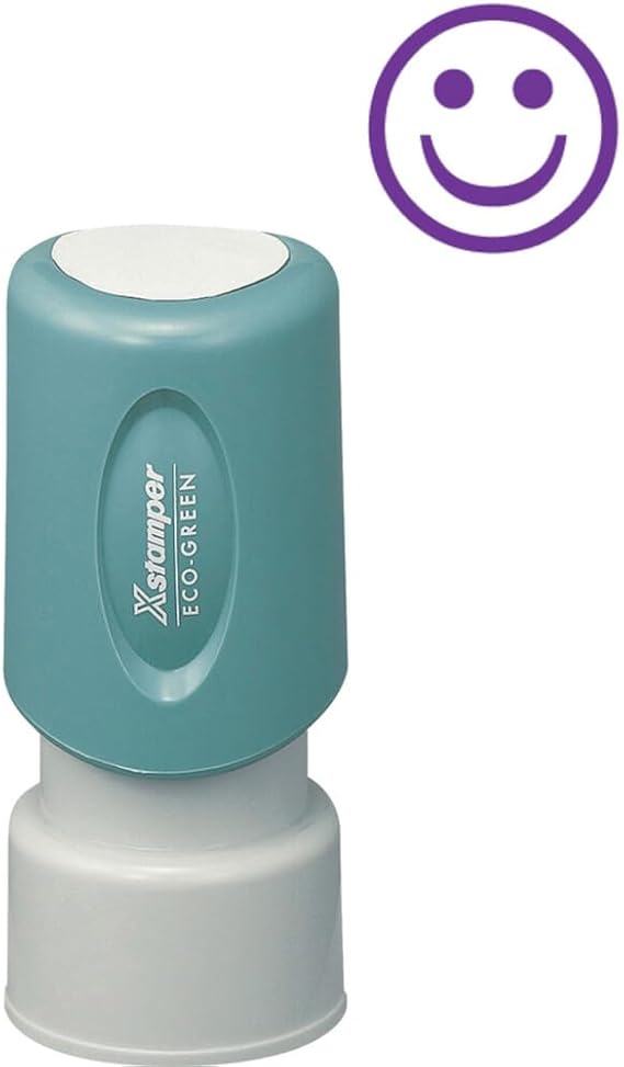 SHACHIHATA INC Xstamper Pre-Inked Specialty Smiley Face Stamp (XST11420) , Purple