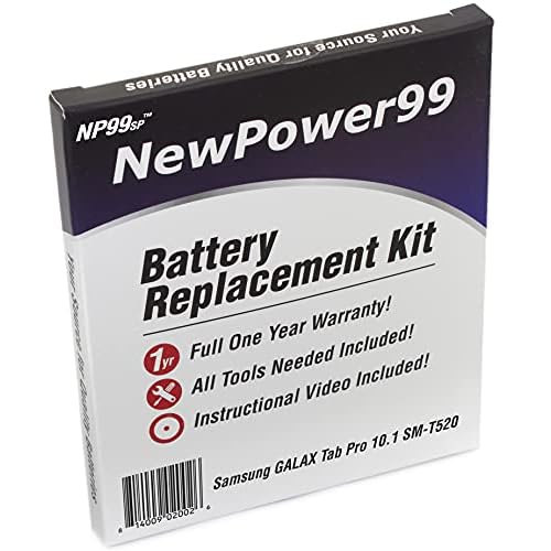 Battery Kit for Samsung Galaxy Tab Pro 10.1 SM-T520 with Tools, Video Instructions, Long Life Battery
