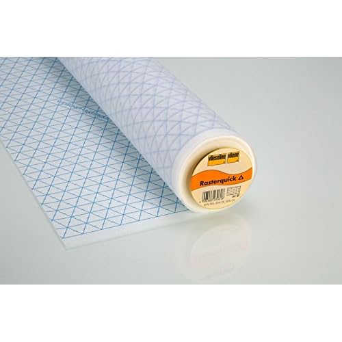 90cm Vilene Quickscreen Foundation Triangle Print Patchwork Interfacing Interlining White & Blue - per metre