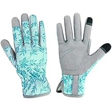Gardening Gloves for Women Thorn Proof Garden Gloves, Leather Womens Garden Gloves Puncture Resistant, Touch Screen Working Gloves for Digging,Weeding,Planting Medium