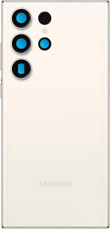 Original Samsung Galaxy S23 Ultra Back Glass Replacement All Carriers with Pre-Installed Camera Frame Adhesive and Repair Tool(Cream)
