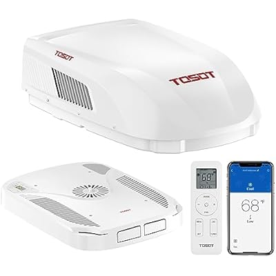 TOSOT 16000 BTU RV Air Conditioner, 43dB Ultra Quiet, Non-Ducted Rooftop AC Unit with Heat Pump and Cooling, WiFi & Remote Control, High-Efficiency for Campers, Trailers, Food Truck, White
