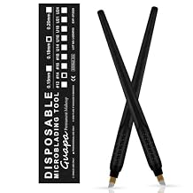 Professional Black Disposable Microblading Pens Hand Tools with Blades for Eyebrow Makeup Permanent Makeup Microblading Supplies (0.18-14F 10PCS)