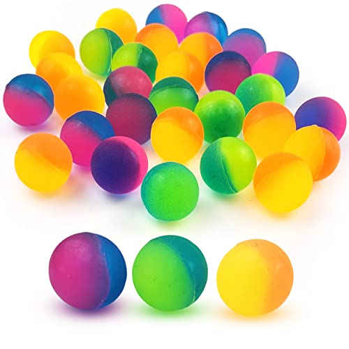 SNInc. ICY Balls in Bright 2 Two Tone Colors - 27mm Bouncy Balls for Kids - Bulk Pack of 144.