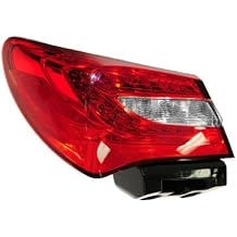 Compatible with 11-14 200 Sedan Taillight Taillamp Rear Brake Light Tail Lamp Assembly w/Bulb Left Driver Side