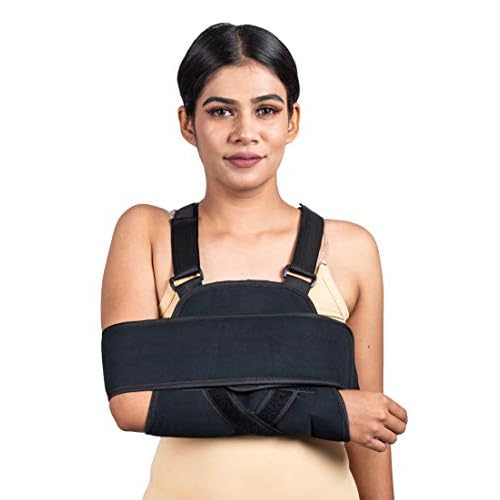 Wonder Care Arm Sling Shoulder Brace - Best Fully Adjustable Rotator Cuff and Elbow Support - Includes Immobilizer Band for Quick Recovery - for Men and Women