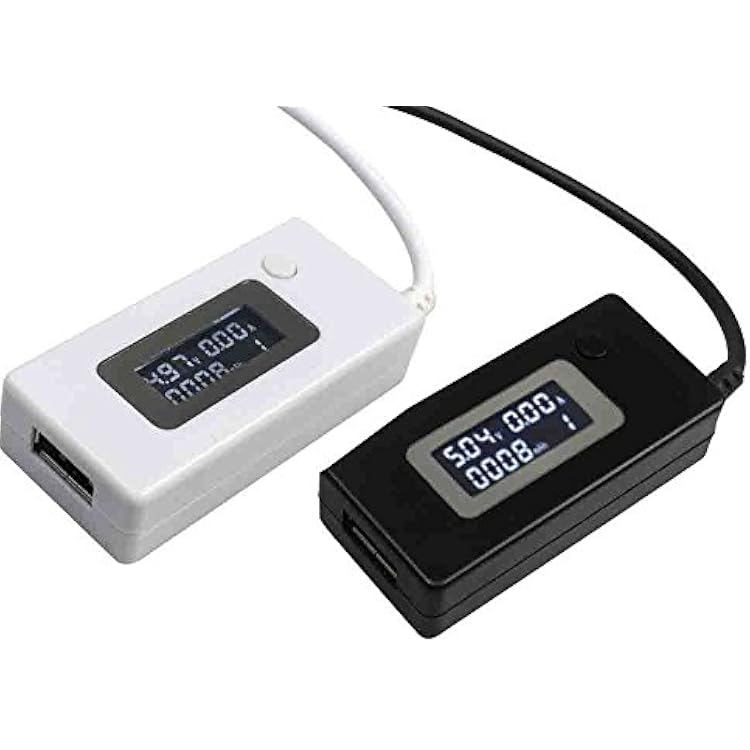 Vanki USB VoltageAmps Power Meter Tester Multimeter, Test speed of chargers, cables, capacity of power banks Black 1pcs