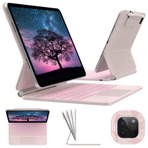 typecase Edge Keyboard Case for iPad Air 11-inchM3M2, 20252024, iPad Pro 11-inch4th3rd2nd1st Gen & iPad Air 10.9-inch 54th Gen, Multi-Touch Trackpad, 11-Color Backlight, Light Regal Pink