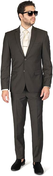 Slim Fit Men Suit Brown 2 Button Notch Lapel AZAR 4030-15