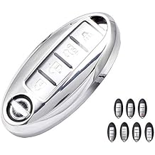 Fits Nissan Key Fob Cover TPU Protector Key Fob Cover Case fit for Nissan Altima Sentra Kicks Rogue Murano Maxima Versa Leaf Titan Infiniti Keyless Entry Key Fob (Silver)