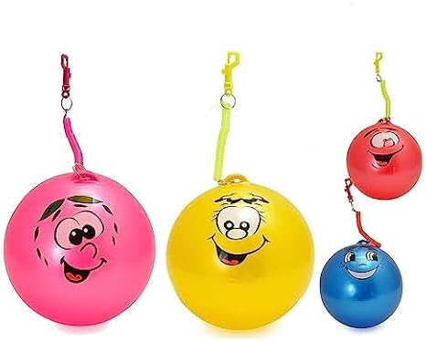 Navoys Fruit Smelling Smile Face Ball and Keychain - 25cm Scented on a String for Kids, Uninflated, Colourful Inflatable