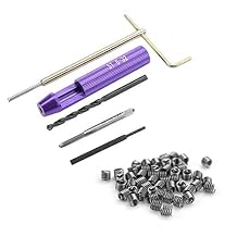 50pcs Stainless Steel Coiled Wire Helical Screw Thread Inserts Kit, Thread Repair Insert for 8 32UNC x 15D., Includes Dedicated Tap, Installation Tool, Breaker and Drill Bit,