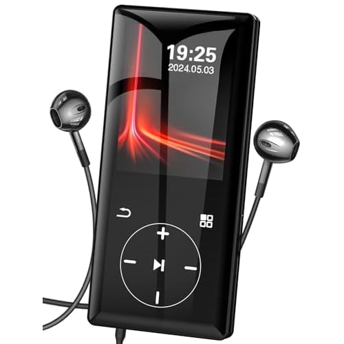 128GB MP3 Player with Bluetooth - Portable Mp3 Music Player with HiFi Speaker, 2.4 Screen MP3 Player with Voice Recorder, FM Radio, Touch Buttons,Support up to 256GB SD Card Black