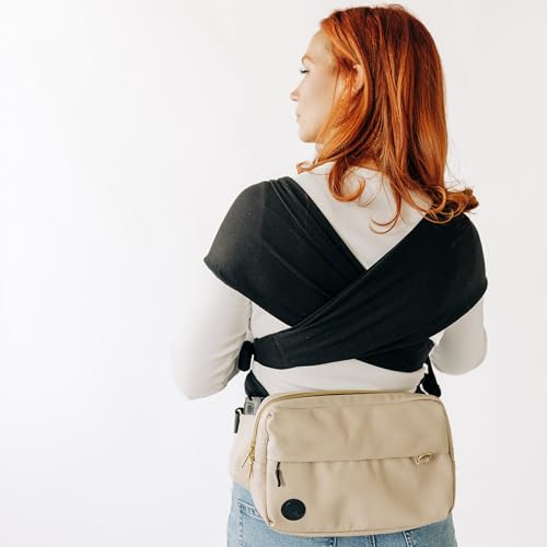 Tushbaby Pearl Wrap Carrier in Black with Cream Crossbody Bag