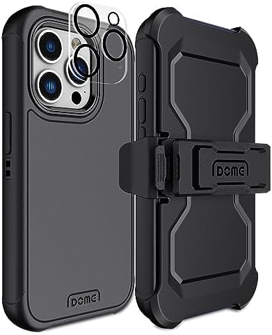 DOME GLASS Whitestone Aegis Case for iPhone15 Pro Max Dual Protection Designed with Kickstand & Ultimate fit Phone Cover for iPhone 15 Pro Max (Black)