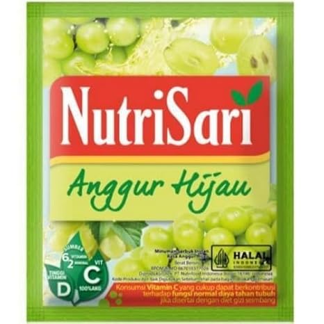 NutriSari Anggur Hijau Green Grape Instant Drink Powder 10-ct, 110 gram