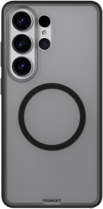 Galaxy S26 Ultra Uyumlu Kılıf M-safe Şarj Özellikli Youngkit Clear Serisi Kapak Siyah