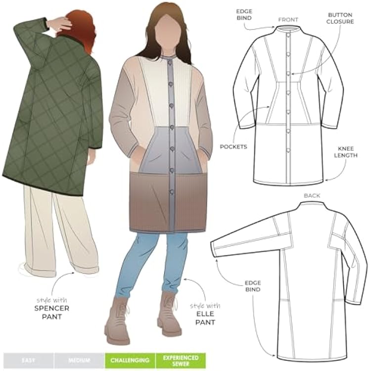 Style Arc Sewing Pattern - Hendrix Coat Sizes 04-16