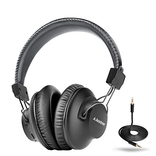 Avantree Audition Bluetooth 5.0 40 hr Wireless & Wired Over Ear Headphones with Mic for Computer TV Watching, Extra Comfortable & Lightweight, HiFi Stereo Headset for PC Laptop Cell Phone Gray
