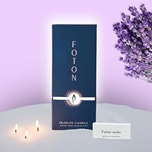 Foton Pearled Candle 18 Oz - Lavender Love Scented Non Toxic Luxury Long Lasting Powder Candles up to 120 Hours - Refillable Candle Sand with 30 Wicks for Candle Making