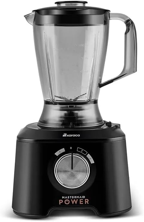 Karaca Mastermaid Power Multifunctional 11 in 1 Food Processor Set, 2500W Power, 1.5 L, 3.3 lb Wide Bowl, Non-slip Feet, Ice Crushing Feature, Chopper, Mixer, Grinder, Black Silver