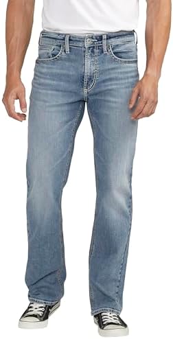 Silver Jeans Co. Mens Gordie Relaxed Fit Straight Leg Jeans
