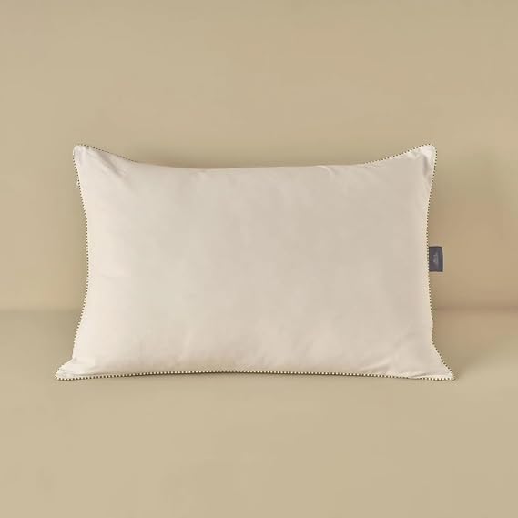 BELLA MAISON Fluffy Plain Outer Fabric: 57 Wire Ranforce 100% Cotton/Interior Filling: 30% Bamboo Fiber 70% Microfiber Pillow, White, 50x70 cm