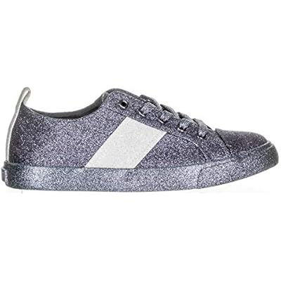 KENDALL  KYLIE Womens OLEA Sneaker PEWTERWHITE GLITTER Size 8