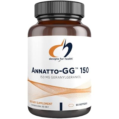 Designs for Health Annatto-GG - Groundbreaking Geranylgeraniol GG Supplement from Annatto Seed - Bone, Mitochondrial Energy, Healthy Aging  Cellular Support 60 Softgels