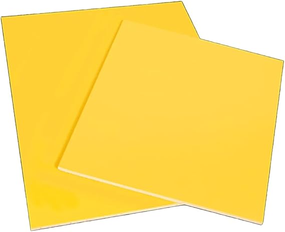 Epoxy Plate, Yellow Fiberglass Sheet 2pcs, Thickness 0.5mm, 0.8mm, 1mm, 1.5mm 2mm, 3mm, 4mm, High Temperature 3240 Epoxy Board for Model Making(100x200mmx2mm)
