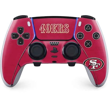 Skinit Decal Gaming Skin Compatible with PS5 DualSense Edge Pro Controller - Officially Licensed NFL San Francisco 49ers Distressed Design