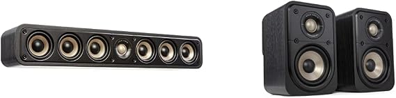 Polk Audio Signature Elite ES35 Slim Center Channel Speaker + ES10 Surround Loudspeakers Bundle - Hi-Res Audio Certified, Dolby Atmos & DTS:X Compatible