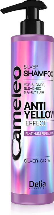 Cameleo - Silver Shampoo - No Yellow Effect - For Blonde, Grey, Bleached Hair - Platinum Reflections, Purple Shampoo - Brightening, Care - 250ml