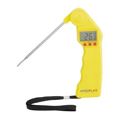 Hygiplas Easytemp Thermometer in Yellow - Fold-Away Probe -50C to 300C