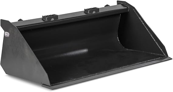 Titan Attachments 60" Grade 50 Standard Series Low Profile Dirt Bucket, Universal Quick Tach, Rolled-Back Design with 0.5" Thick Cutting Edge, 15.5 cu ft Capacity for Grading and Leveling