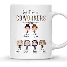 Gossby Personalized Coffee Coworker Mug - Custom Coworker Gifts For Women With Design, Name - Birthday, Xmas, Going Away, Farewell, Goodbye Gifts For Coworkers - Best Freakin Coworker Ever - 6 Women