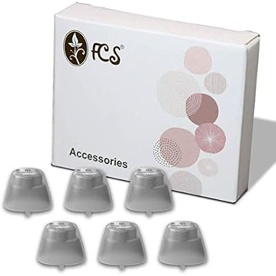 FCS Pack of 6 Medium Vented Click Sleeve for Signia Silk X CIC Hearing Aids 7X, 5X, 3X, 2X & 1X