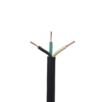 16 AWG SEOOW Portable Cord, 3 Conductor 600V Power Cable, TPE Wires with TPE Outer Jacket - 25' Length