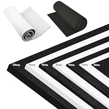 Zzrywuty EVA Foam Sheets for Crafts 5mm 59x13in, Black 95kgm3 Ultra High Density Crafts Foam Roll for Cosplay 2mm Thin to 10mm Thick