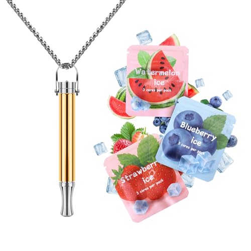 Astofli Stop Smoking Inhaler Breathing Necklace - Resistance Upgraded Version Quit Smoke Anxiety Relief Flavored - Smokeless Quitting Breathing Free - Air Inhalers Device with Flavor Pack